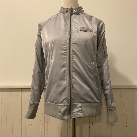 Members Only Extra Small Silver Washer Satin Boyfriend Jacket - Picture 2 of 16